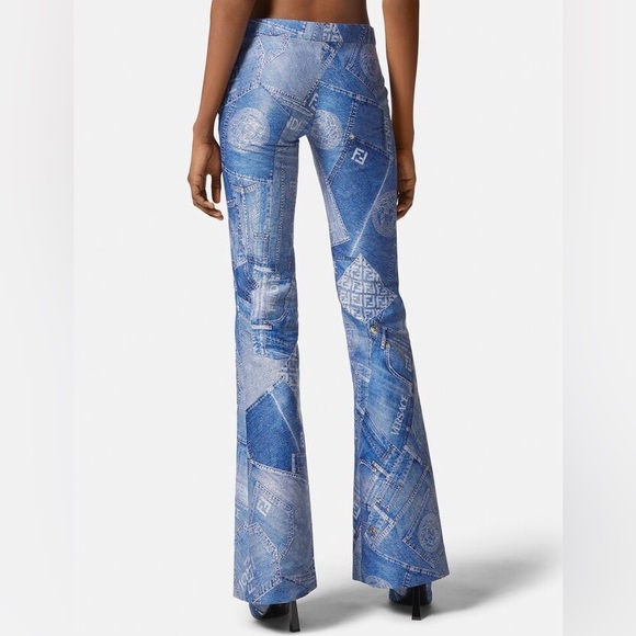 Versace x Fendi: Jean Denim Patchwork Flared Pants *RARE* (on Runway) - Picture 11 of 17